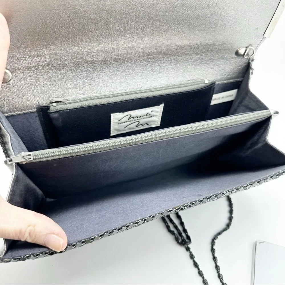 Marlo Vintage 80’s/90”s Black Mesh Clutch Evening Bag w/Convertable Chain‎